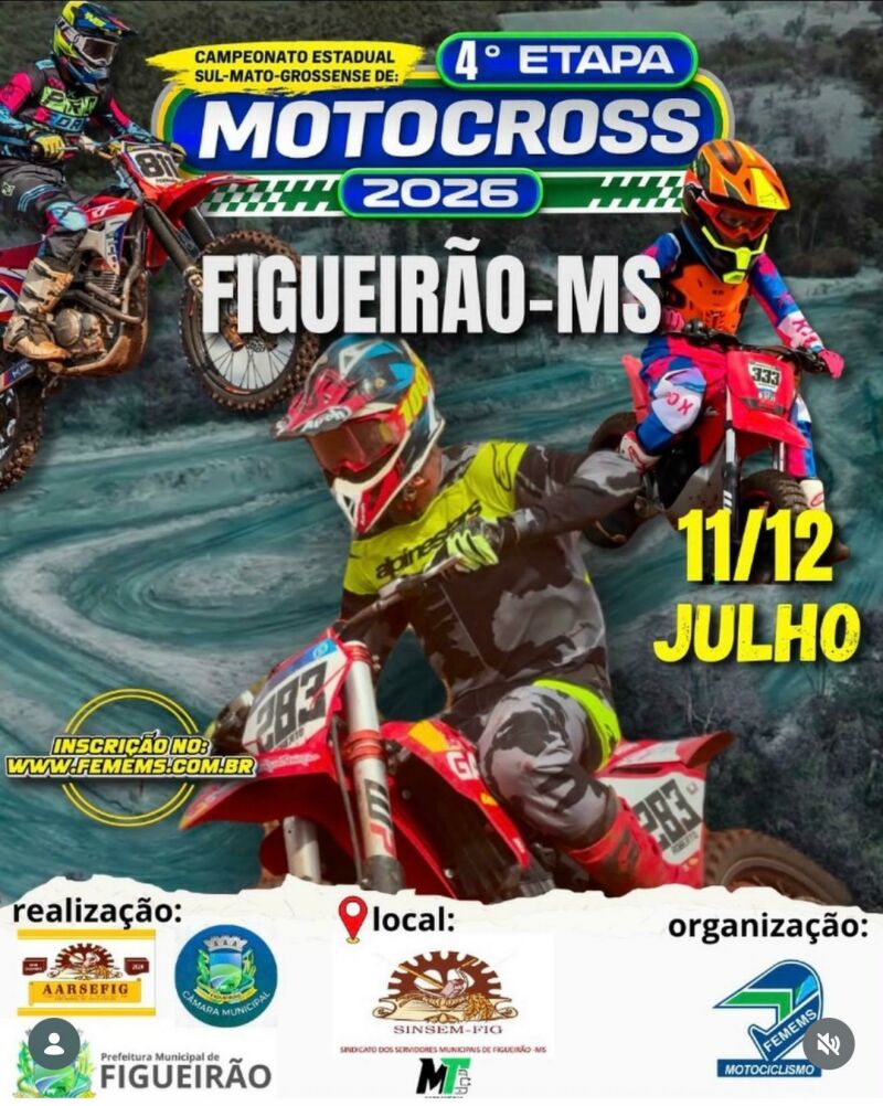 Imagem ilustrativa da matéria Figueirão recebe 4ª etapa do Campeonato Estadual de Motocross em julho